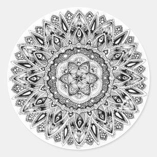 Flower mandala w/ seed of life runder aufkleber