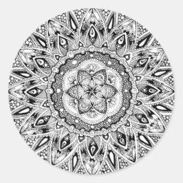 Flower mandala w/ seed of life runder aufkleber