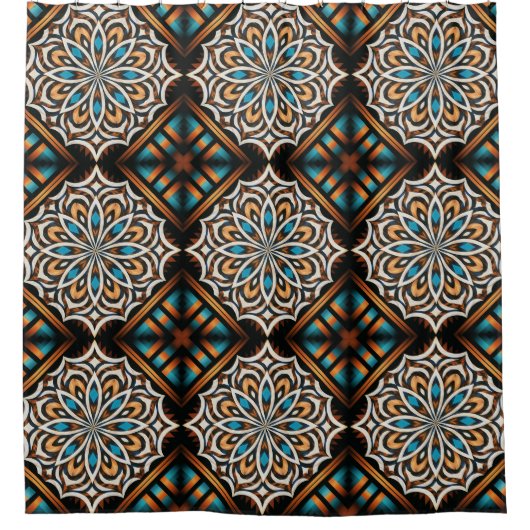 Flower Mandala Weave Duschvorhang (Vorderseite)