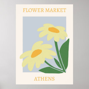 Flower Market Athens Poster