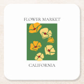 Flower Market - California Rechteckiger Pappuntersetzer (Vorderseite)