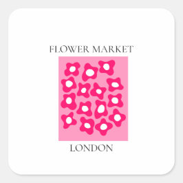 Flower Market - London Quadratischer Aufkleber