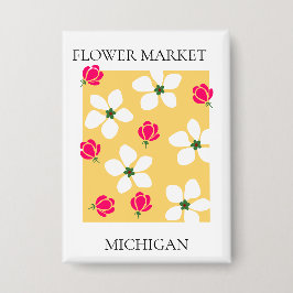 Flower Market - Michigan Button