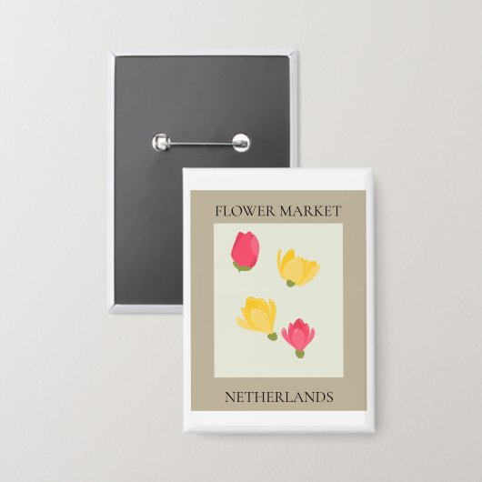 Flower Market - Netherlands Button (Vorderseite/Rückseite)