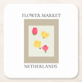 Flower Market - Netherlands Rechteckiger Pappuntersetzer