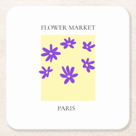 Flower Market - Paris Rechteckiger Pappuntersetzer
