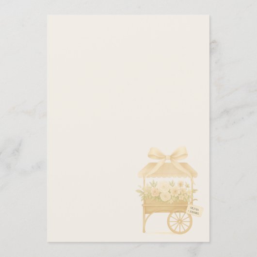 Flower Market Pastel Bow Bridal Shower Einladung (Rückseite)