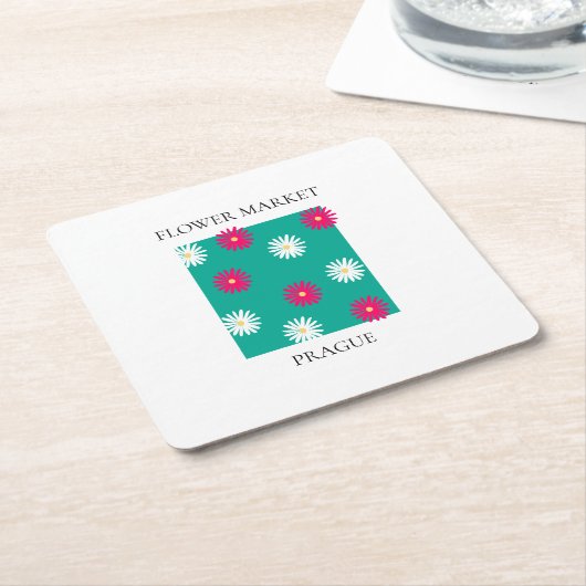 Flower Market - Prague Rechteckiger Pappuntersetzer (angewinkelt)