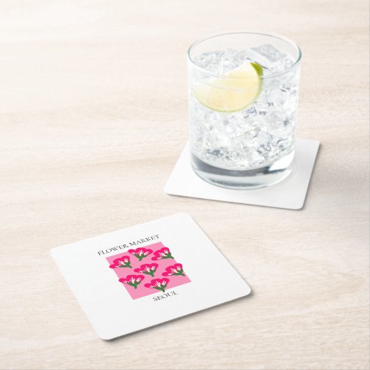 Flower Market - Seoul Rechteckiger Pappuntersetzer (Vor Ort)