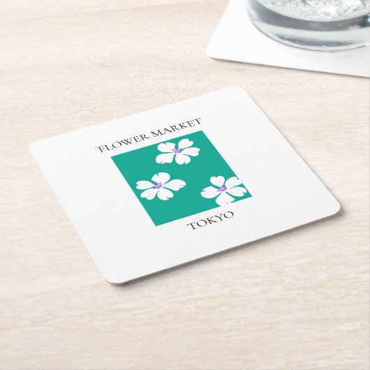 Flower Market - Tokyo Rechteckiger Pappuntersetzer (angewinkelt)