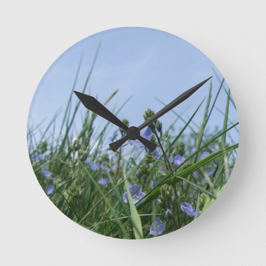 Flower Meadow Clock Runde Wanduhr (Vorderseite)