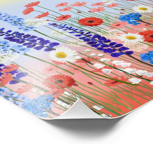Flower meadow garden wall art poster (Ecke)