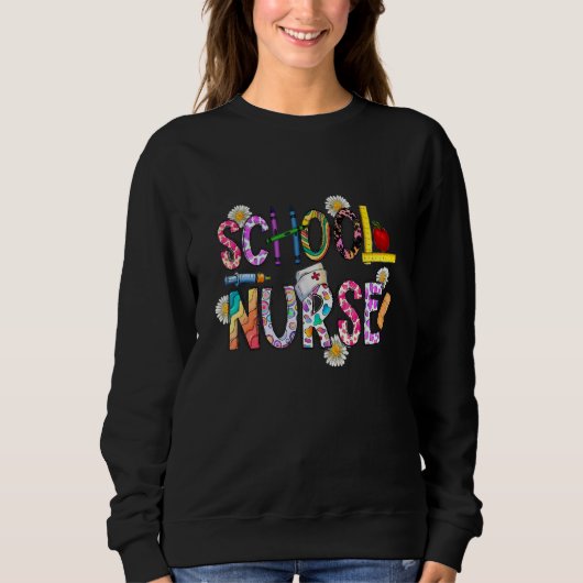 Flower Medical Patch Nursing leopard Day Of School Sweatshirt (Vorderseite)