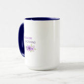 Flower Morning — Elegant Purple Floral Mug Design Tasse (Vorderseite Links)