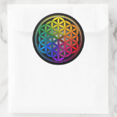 flower of life1 runder aufkleber (Tasche)