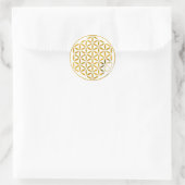 Flower Of Life 1 - Gold stamp Runder Aufkleber (Tasche)