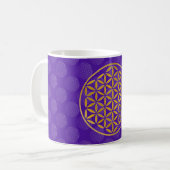 Flower Of Life 1 - Gold stamp | violet pattern Kaffeetasse (Vorderseite Links)