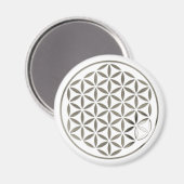 Flower Of Life 1 - Silver stamp Magnet (Vorderseite/Rückseite)