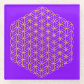 flower of life 5. dimension energy crown chacra glasuntersetzer (Vorderseite)