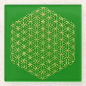 flower of life 5. dimension energy heartchacra glasuntersetzer (Vorderseite)