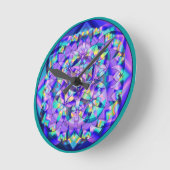 Flower of Life Blue~clock Round Clock Runde Wanduhr (Winkel)