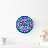 Flower of Life Blue~clock Round Clock Runde Wanduhr (Zuhause)