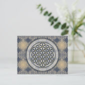 Flower of Life / Blume des Lebens - Button IX Postkarte (Stehend Vorderseite)