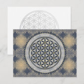 Flower of Life / Blume des Lebens - Button IX Postkarte (Vorne/Hinten)