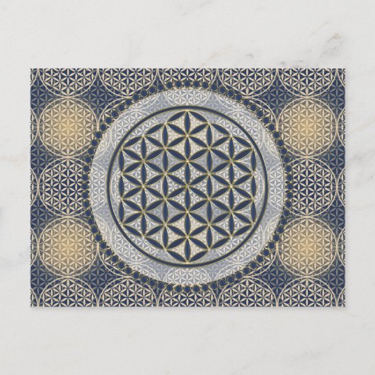 Flower of Life / Blume des Lebens - Button IX Postkarte (Vorderseite)