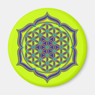 Flower Of Life / Blume des Lebens - Lotus Kontur Magnet