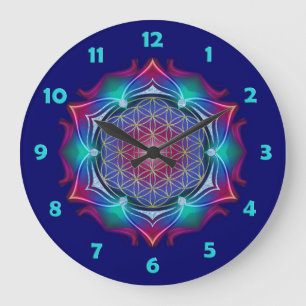 FLOWER OF LIFE / Blume des Lebens - Mandala IV Große Wanduhr
