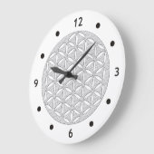 Flower Of Life / Blume des Lebens - punched white Große Wanduhr (Winkel)