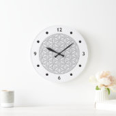 Flower Of Life / Blume des Lebens - punched white Große Wanduhr (Zuhause)