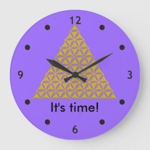 Flower Of Life / Blume des Lebens - pyramid gold Große Wanduhr