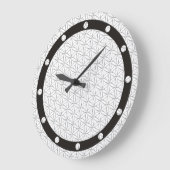 Flower of Life / Blume des Lebens - silver pattern Große Wanduhr (Winkel)