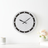 Flower of Life / Blume des Lebens - silver pattern Große Wanduhr (Zuhause)