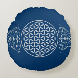 Flower of Life / Blume des Lebens - vintage II Rundes Kissen