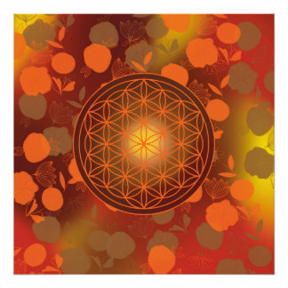 flower of life, chakra,zen,sacred geometric, fotodruck