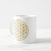 FLOWER OF LIFE gold Kaffeetasse (Vorderseite Links)
