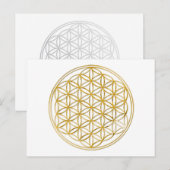 FLOWER OF LIFE - gold Postkarte (Vorne/Hinten)