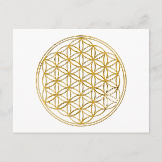 FLOWER OF LIFE - gold Postkarte (Vorderseite)