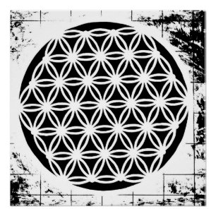 Flower of Life Grunge Poster