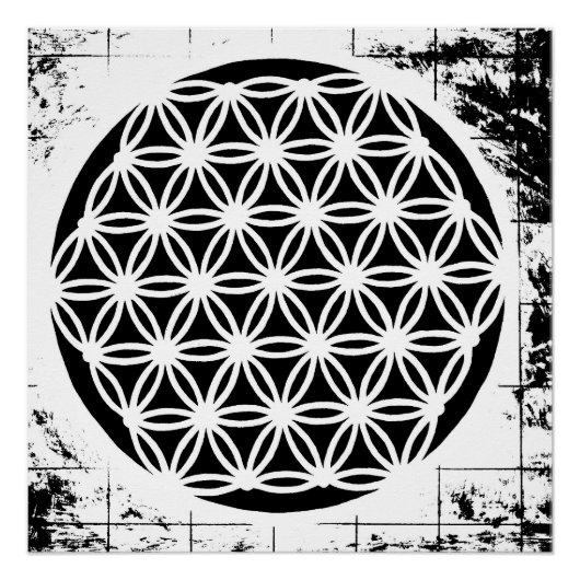 Flower of Life Grunge Poster (Vorderseite)