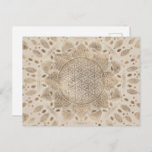 Flower of Life in Lotus Dot Art pastel golds Postkarte (Vorne/Hinten)