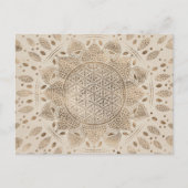 Flower of Life in Lotus Dot Art pastel golds Postkarte (Vorderseite)