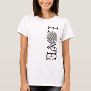 Flower Of Life - LOVE Lettern Tattoo schwarz T-Shirt