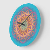 Flower of Life Mandala Wall Clock Große Wanduhr (Winkel)