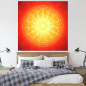 flower of life on sun mandala leinwanddruck (Insitu (Schlafzimmer))