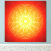 flower of life on sun mandala leinwanddruck (Insitu (Holzboden))