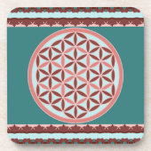 "Flower of Life – Pastel & Earthy Harmony" Getränkeuntersetzer (Vorderseite)